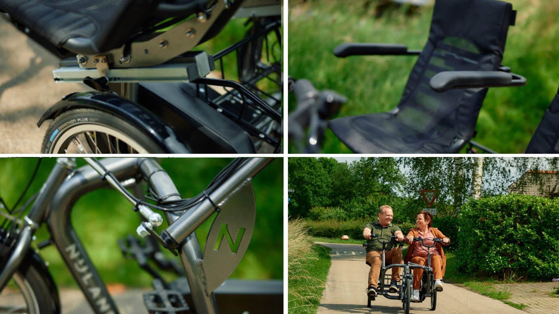 Triciclo tandem side-by-side