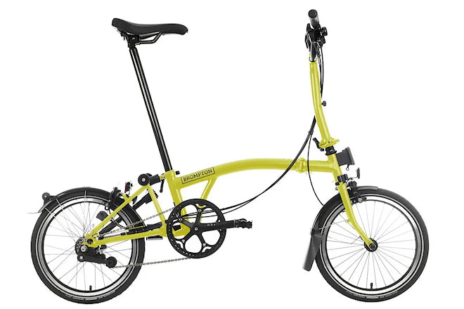 Brompton C-Line M6R Yuzu Lime/Black edition (Explore 6-speed - Medium Handlebar - Mudguard and Rack - Dynamo Lights - Marathon)