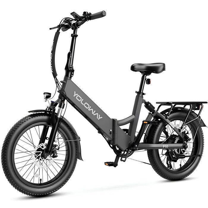 YOLOWAY 20” Nero VAE bici elettrica-Batteria rimovibile 36V/12.5AH-Motore 520W-Shimano 7 Velocità-VTT City E-Bike-Ambito 50-90km